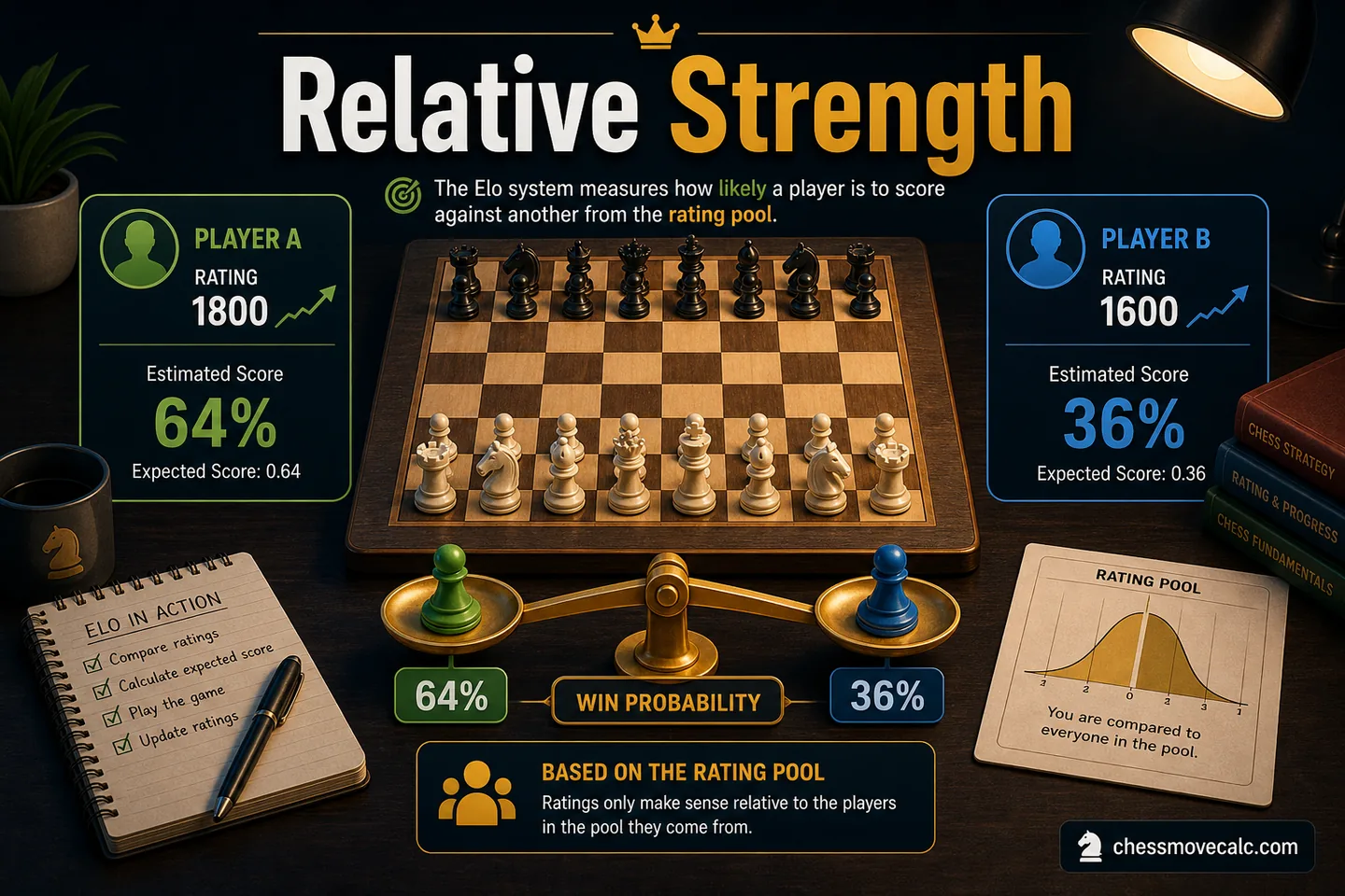 Clean explainer graphic showing rating as a probability estimate rather than a fixed badge