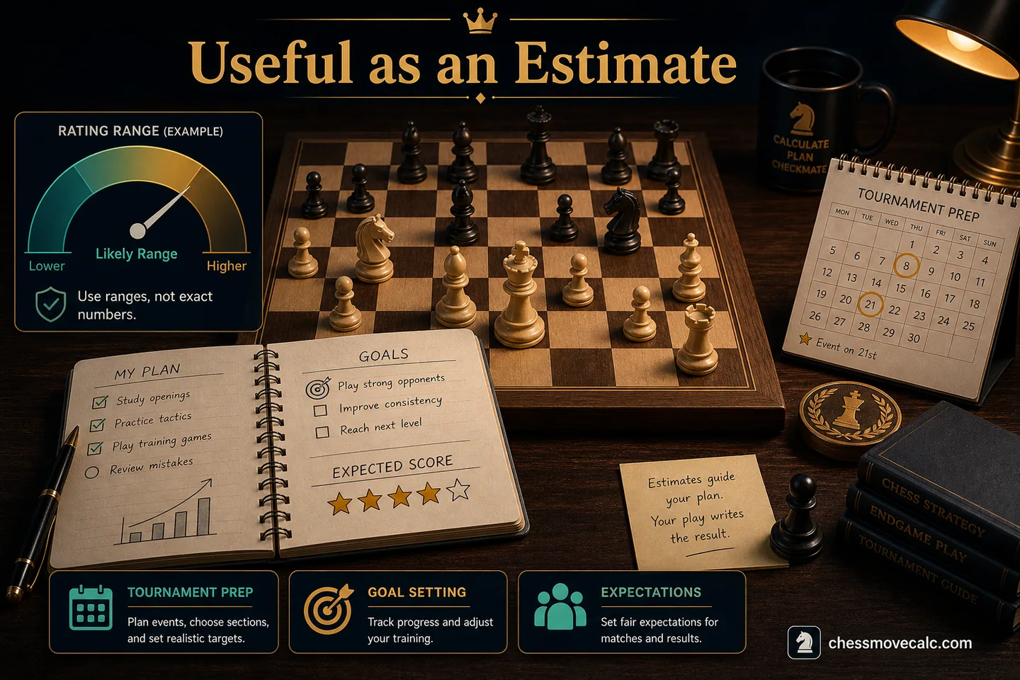 Balanced-use-case graphic showing tournament prep and broad expectation setting