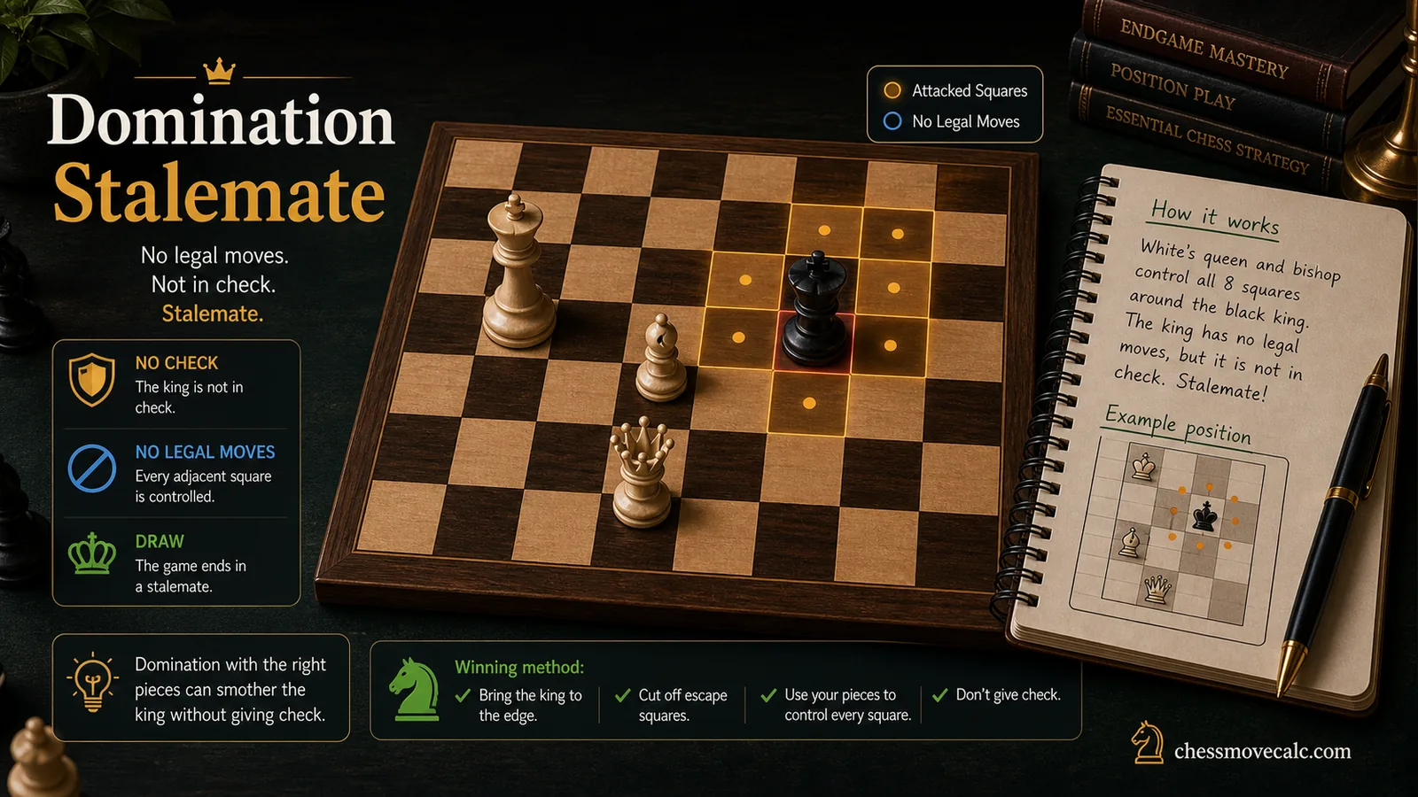 Domination Stalemate in Chess: Minimal Material Guide hero infographic