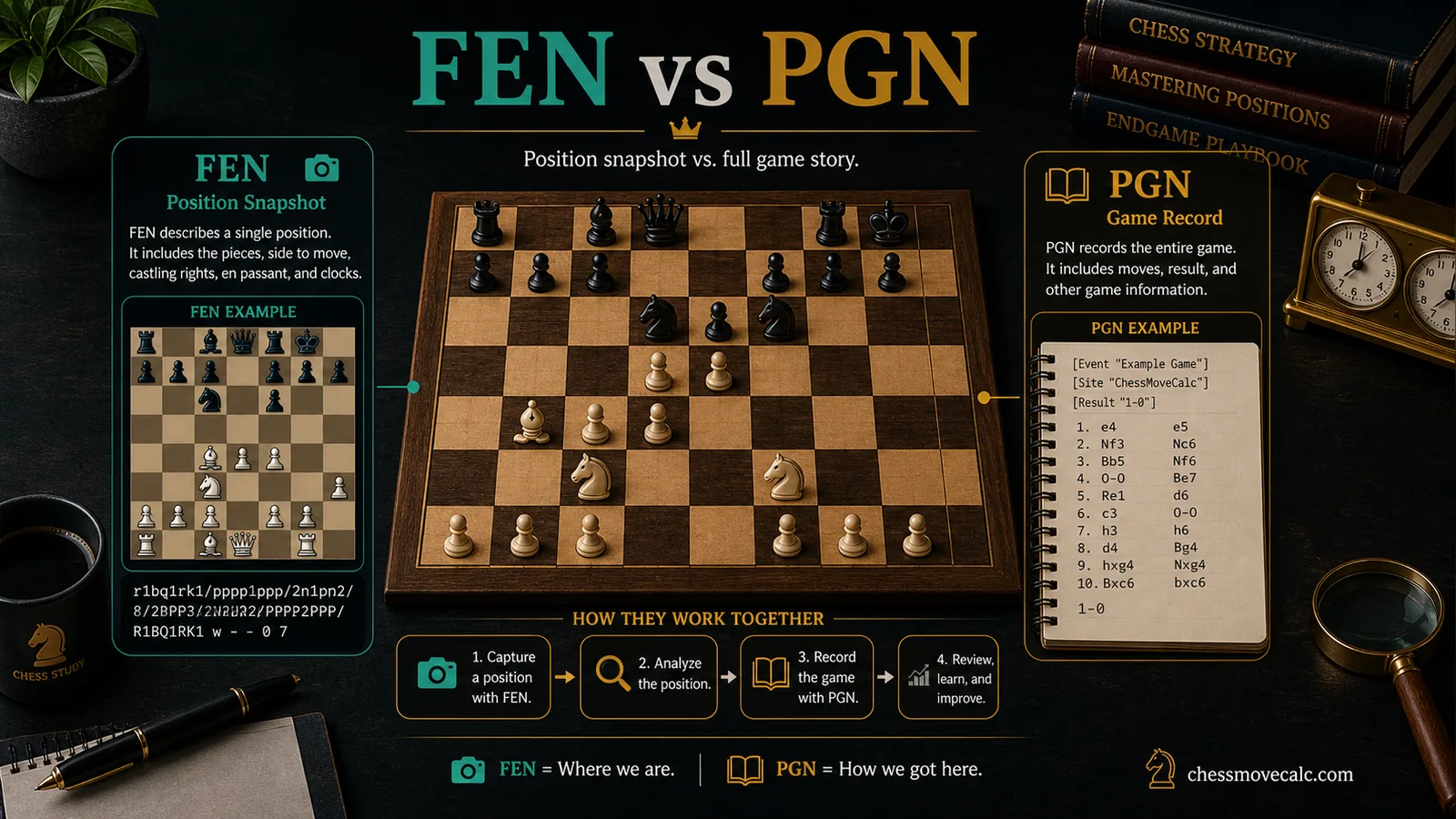 FEN vs PGN in Chess: What’s the Difference? hero infographic