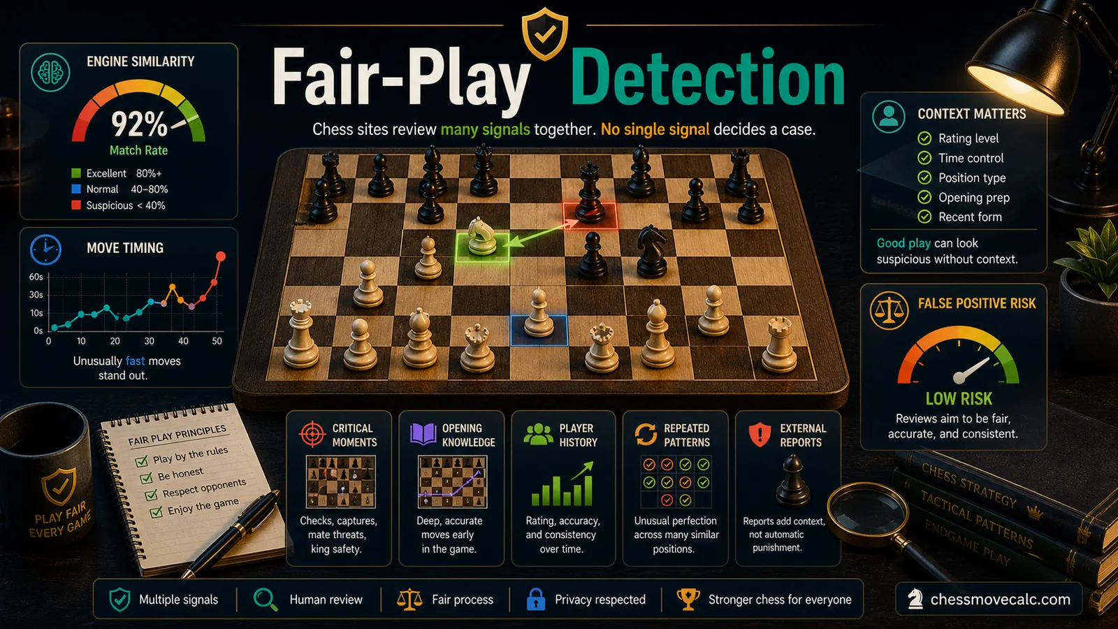 How Chess Sites Detect Cheating hero infographic