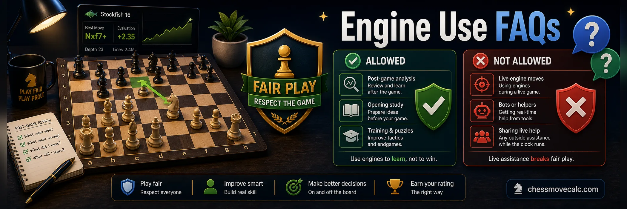 Is Using a Chess Engine During a Game Cheating? FAQs banner