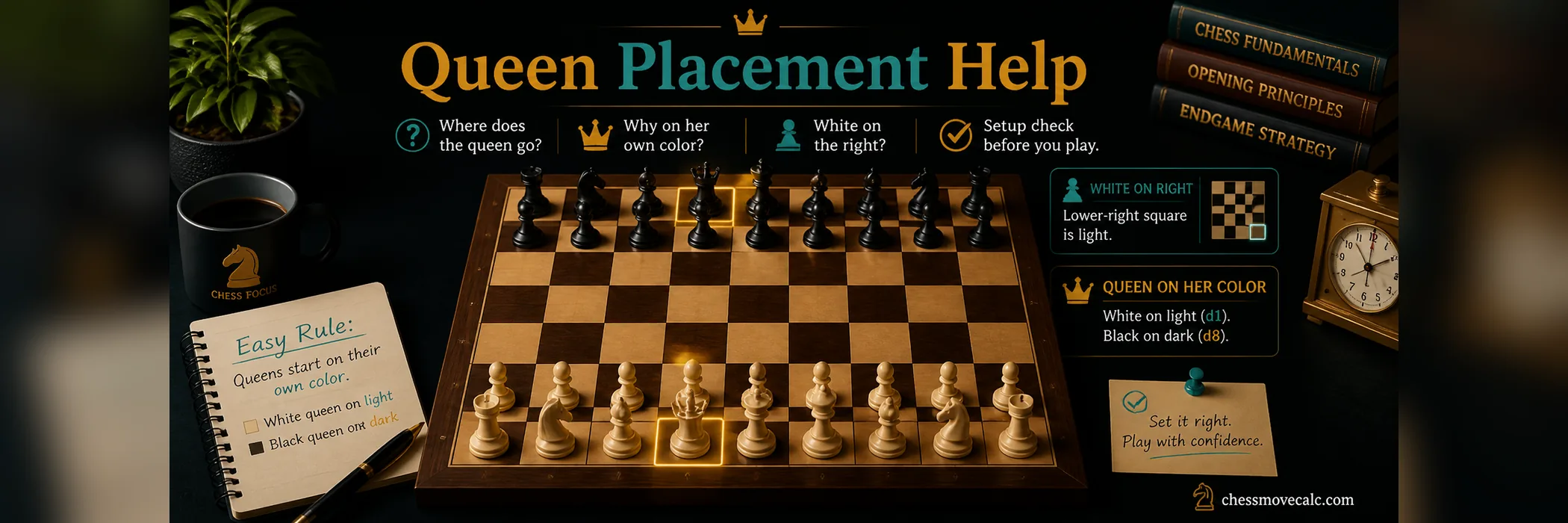 Where Does the Queen Go in Chess? FAQs banner
